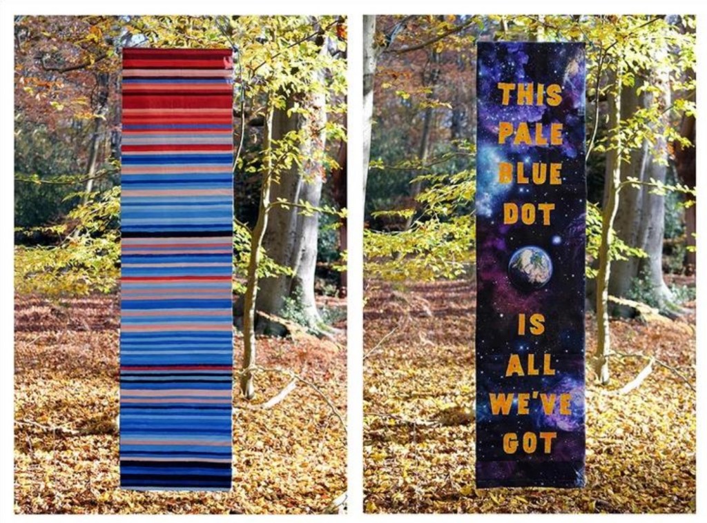 hubRen artwork hanging in woods